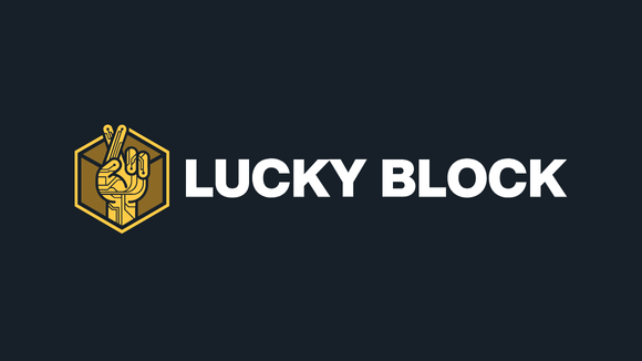 Logo f?r Lucky Block med svart bakgrund.