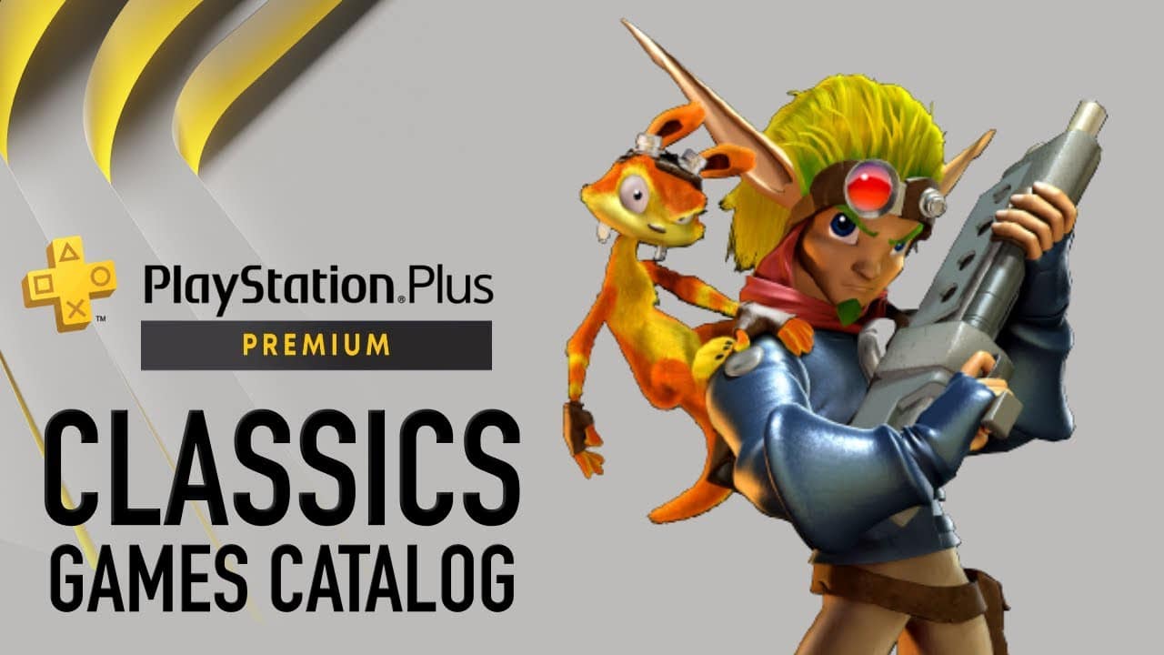 PlayStation Plus Premium Classic Games-katalog med karakt?rer fr?n Jak and Daxter i fokus.